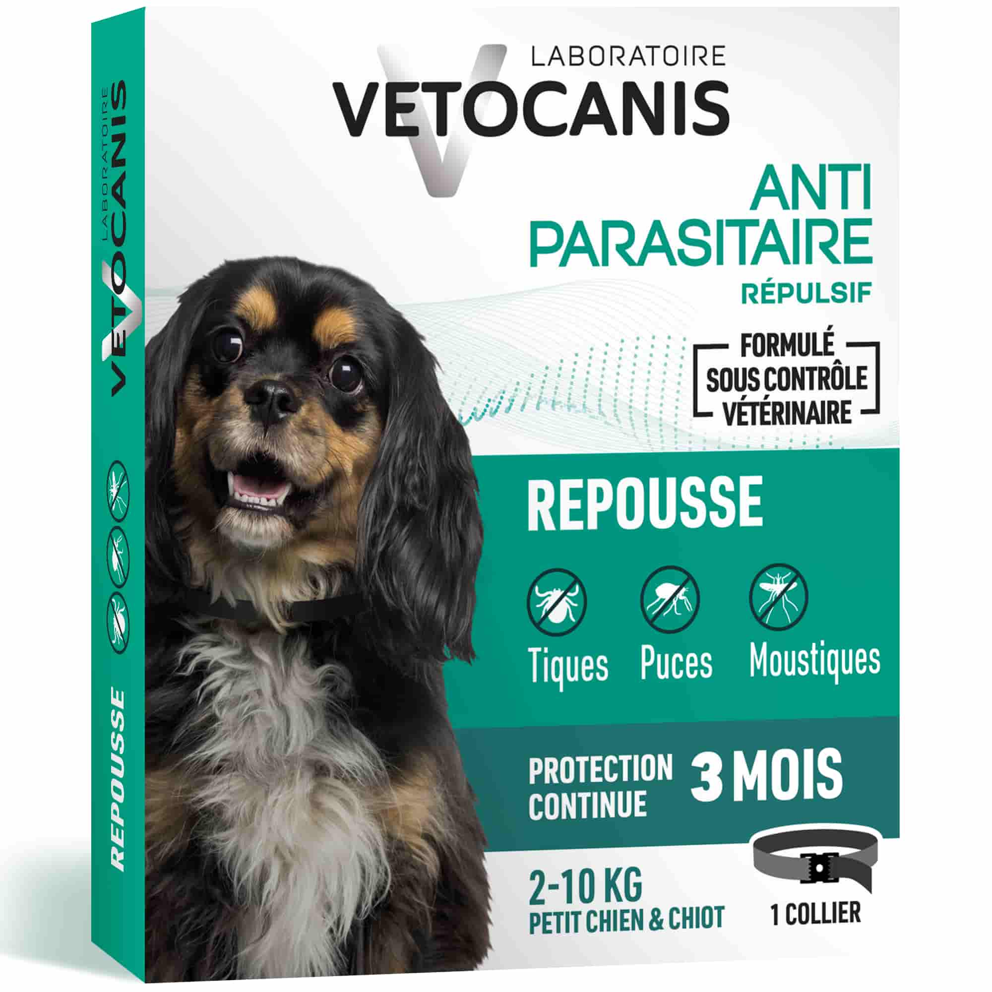 Collier anti parasitaire répulsif tiques puces et moustiques petit chien et chiot