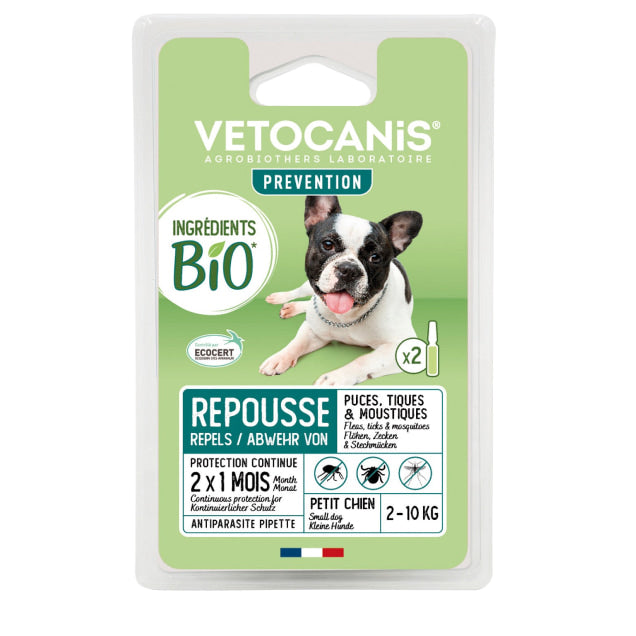 Pipettes Anti-Puces et Anti-Tiques  BIO pour petit Chien