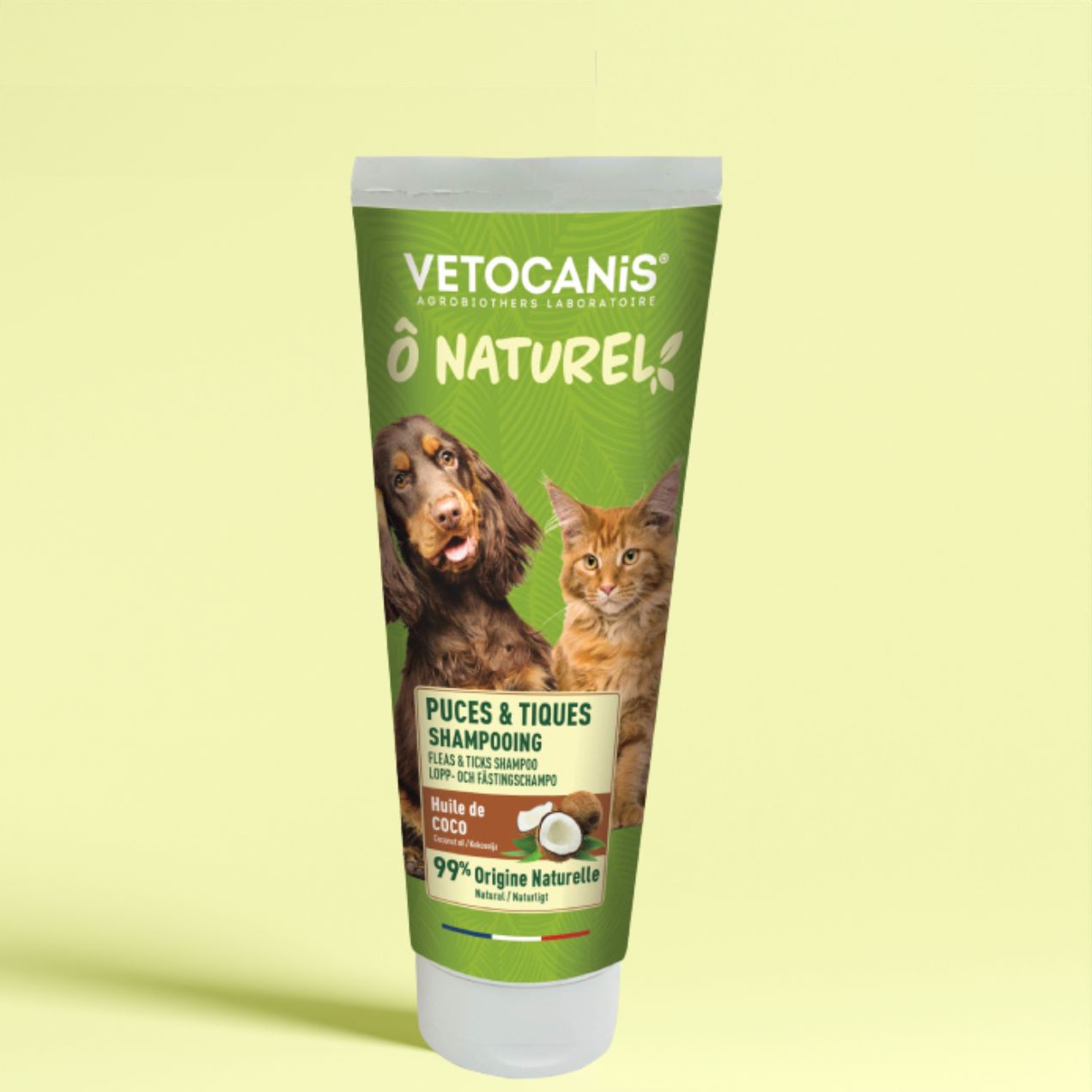 Shampoing Puces & Tiques pour Chiens et Chats Vetocanis